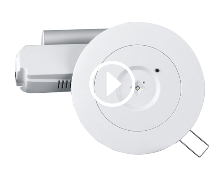 D40-R-2 LED-nedsluttende nødarmatur