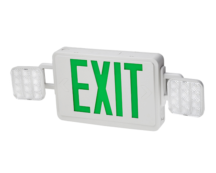 JLEC2GW-ledet combo Emergency exit-skilt med grønne bogstaver