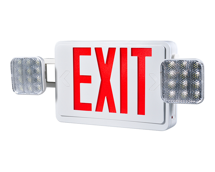 JLEC2BCW-BI-Color LED Combo Emergency Exit-skilt med LED-hoveder