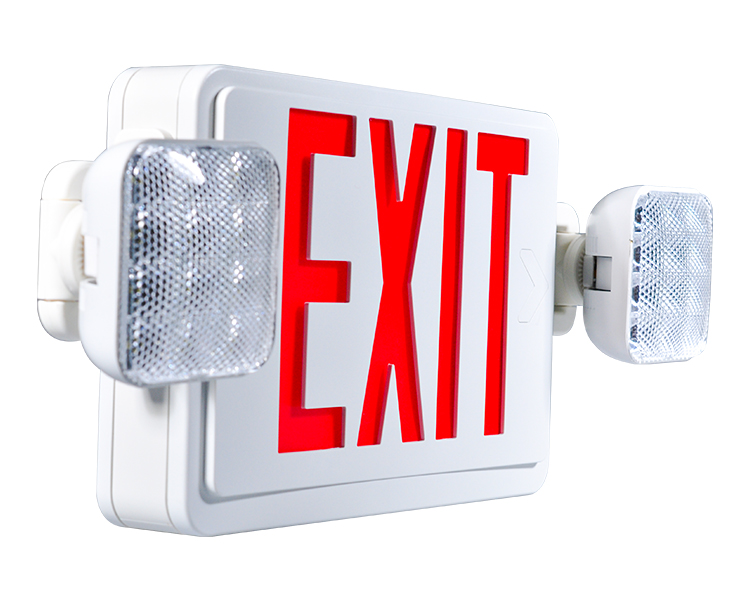 JLEC2BCW-BI-Color LED Combo Emergency Exit-skilt med LED-hoveder