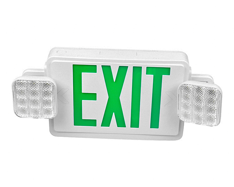 JLEC2GW-ledet combo Emergency exit-skilt med grønne bogstaver