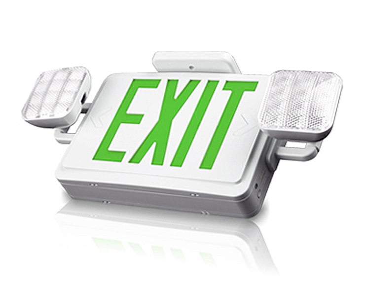JLEC2BCW-BI-Color LED Combo Emergency Exit-skilt med LED-hoveder