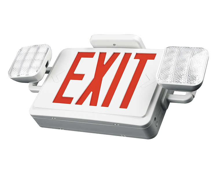 JLEC2BCW-BI-Color LED Combo Emergency Exit-skilt med LED-hoveder