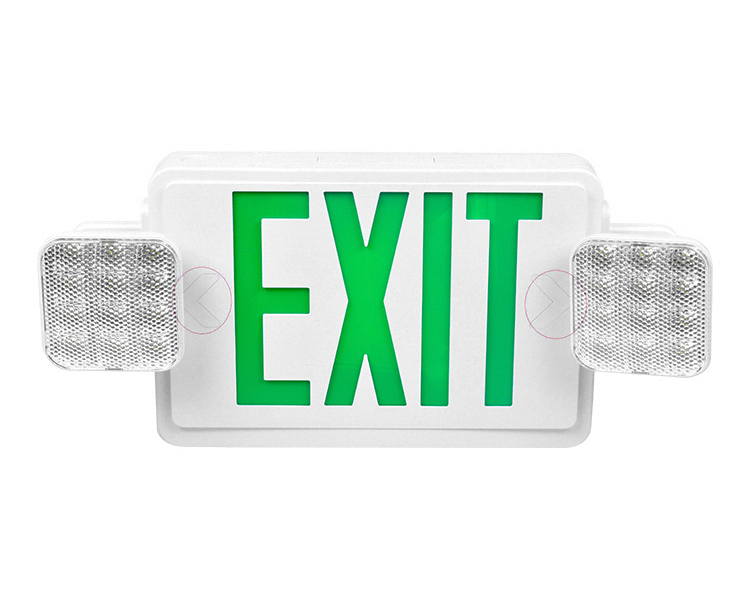 JLEC2GW-ledet combo Emergency exit-skilt med grønne bogstaver