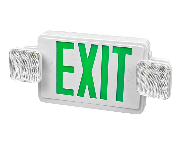 JLEC2GW-ledet combo Emergency exit-skilt med grønne bogstaver