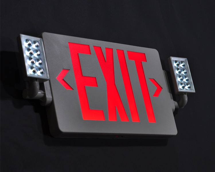 Jlecd2rw-Emergency Fire exit-lys med røde bogstaver