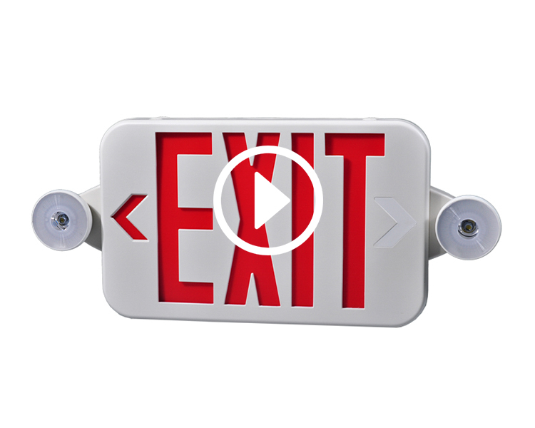 Jlece2RW-New Compact Red Emergency Exit Combo