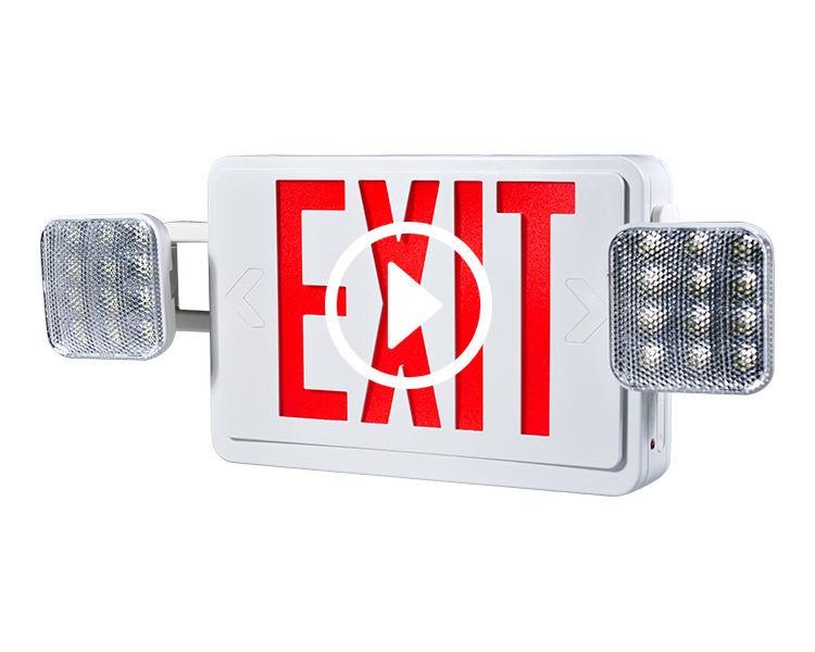 JLEC2BCW-BI-Color LED Combo Emergency Exit-skilt med LED-hoveder